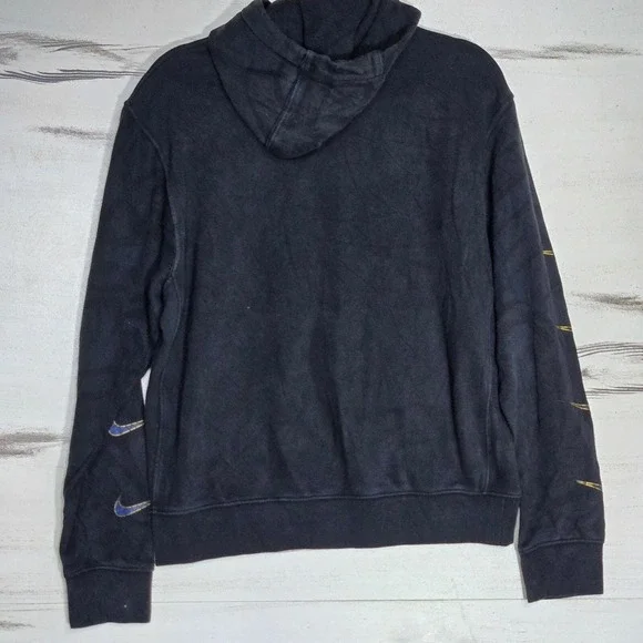 Nike Hoodie Mens Pullover Black Center Swoosh Small Logo Athletic Sweatshirt